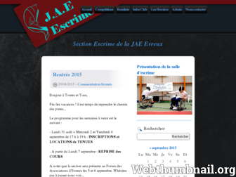 escrime.jae.free.fr website preview