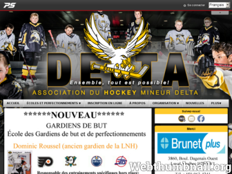 deltahockey.ca website preview