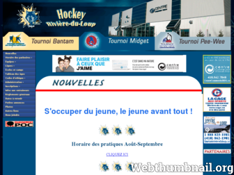 hockeyriviereduloup.org website preview