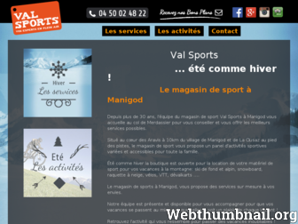 valsports.fr website preview