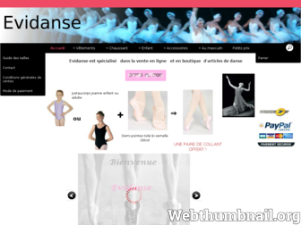 evidanse.kingeshop.com website preview