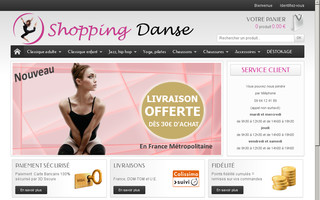 shopping-danse.com website preview