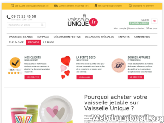 vaisselle-unique.fr website preview