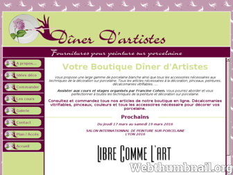 dinerdartistes.com website preview