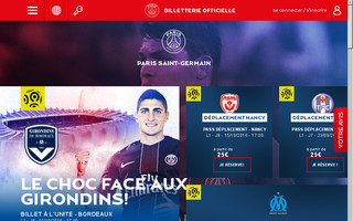 billetterie.psg.fr website preview