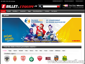 ebillet.lequipe.fr website preview