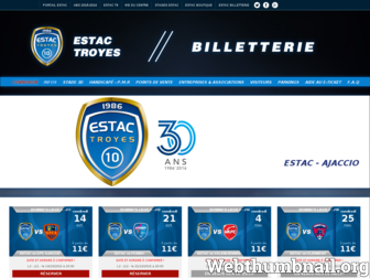 billetterie.estac.fr website preview