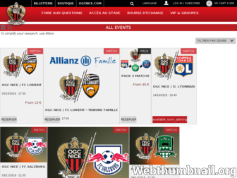 billetterie.ogcnice.com website preview