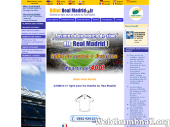 billetrealmadrid.fr website preview