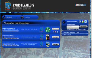 billetterie.parislevallois.dspsport.com website preview