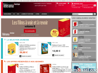 boutique.telerama.fr website preview