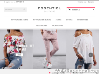 essentiel-boutique.fr website preview