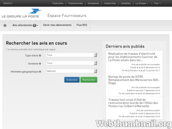 espacefournisseurs.inter.laposte.fr website preview