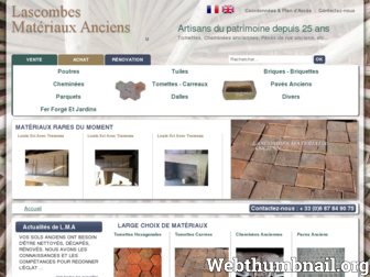 lascombesmateriauxanciens.com website preview