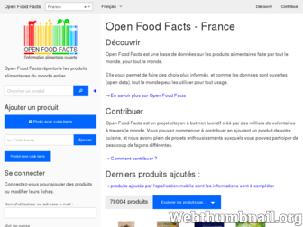 fr.openfoodfacts.org website preview