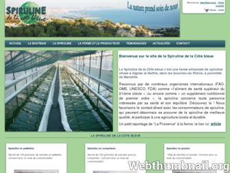 spirulinedelacotebleue.fr website preview