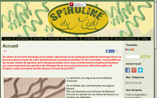 spirulinedumidi.fr website preview