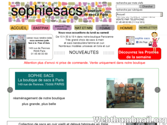 sophiesacs.com website preview