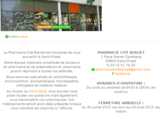 pharmacieciteberliet.fr website preview