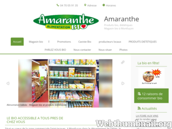 amaranthe-alimentation-bio.fr website preview